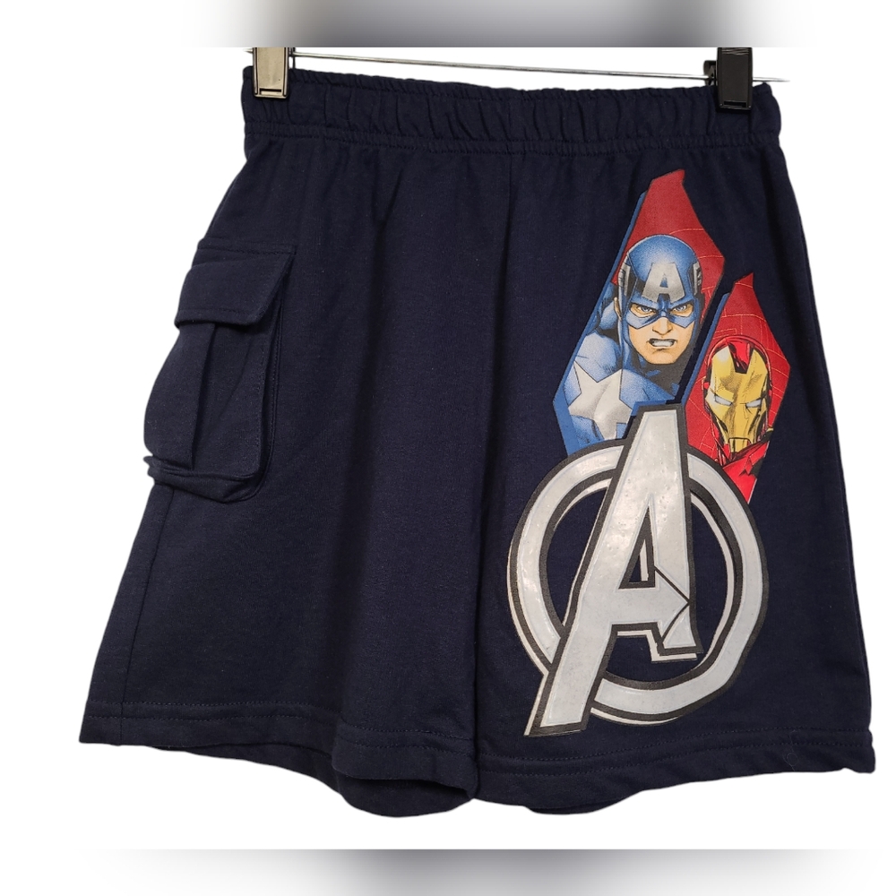 Marvel Boy's Captain America & Iron Men Blue Sweat Shorts With Pocket Size 8